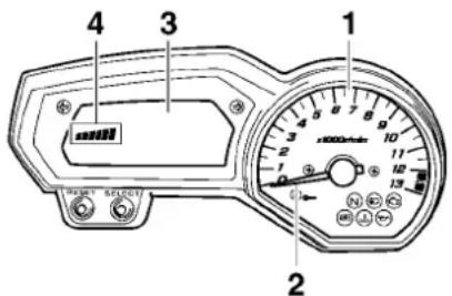 YAMAHA FZ1-S Fazer (2008) - LCD and tachometer brightness control mode - 1