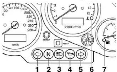 YAMAHA FZS1000 - Indicator and warning lights - 1