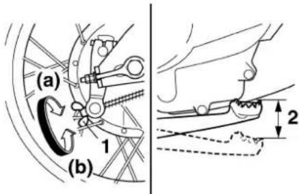 YAMAHA TTR110 - Adjusting the brake pedal free play - 1