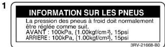 YAMAHA TTR110 - LOCATION OF IMPORTANT LABELS - 1