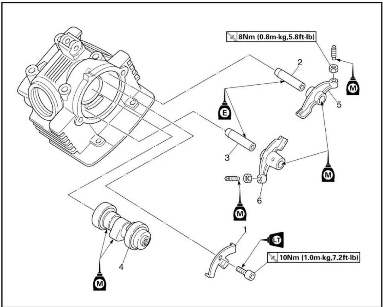 YAMAHA TTR125 - CAMSHAFT AND ROCKER ARMS - 2