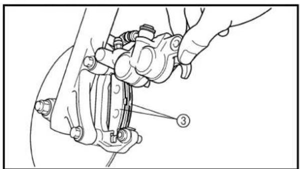 YAMAHA TTR125 - Brake pad replacement steps: - 1