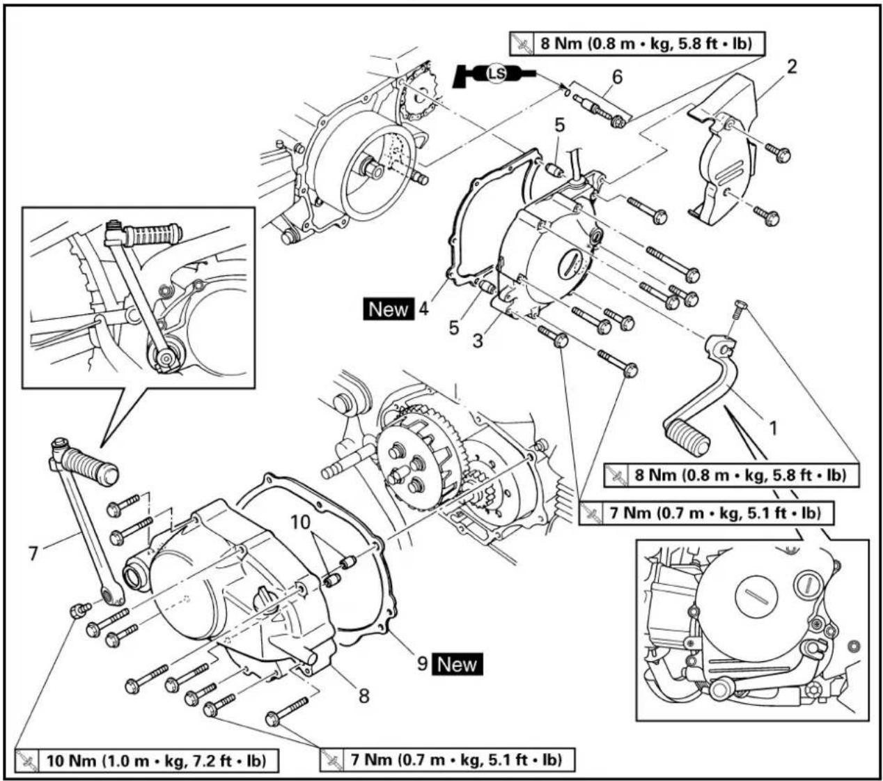 YAMAHA TTR90 - CRANKCASE COVER (LEFT AND RIGHT) - 2