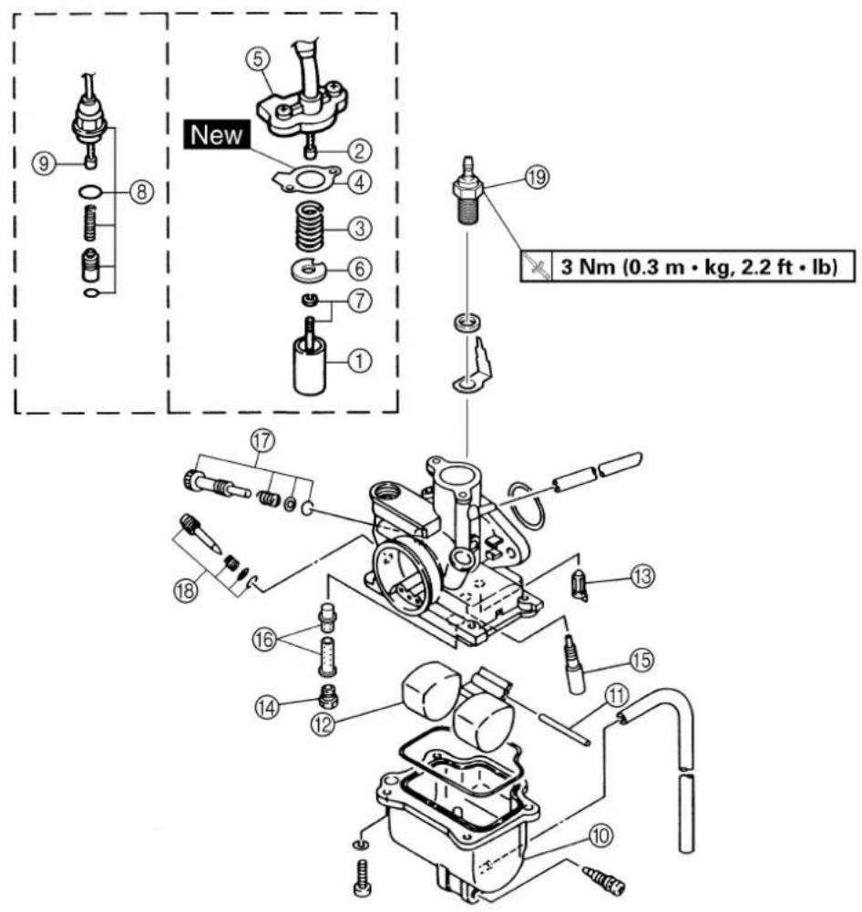 YAMAHA TTR90 - CARBURETOR DISASSEMBLY - 1