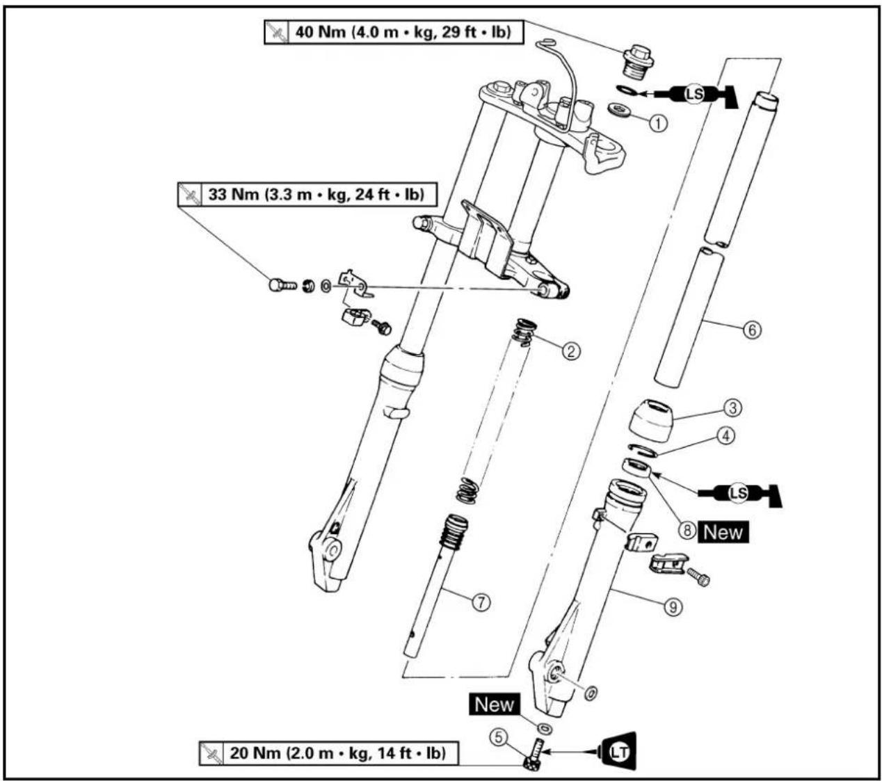 YAMAHA TTR90 - FRONT FORK DISASSEMBLY - 1