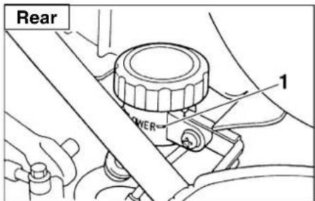 YAMAHA XJ600N - Checking the brake fluid level - 1