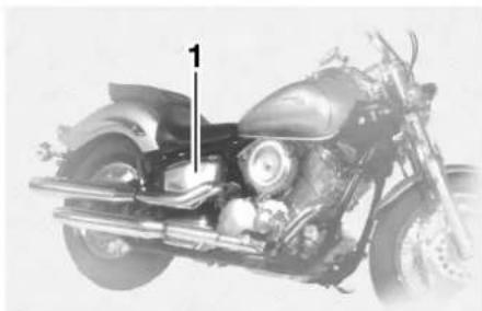 YAMAHA XVS1100A - Het framepaneel verwijderen en aanbrengen - 1
