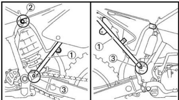 Technical diagram showing mechanical assembly with numbered components and labeled parts