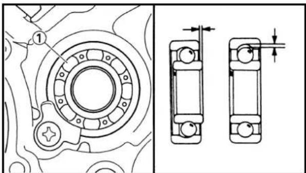 Technical drawing of a mechanical bearing assembly with sectional views and dimension annotations