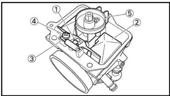Technical diagram of a mechanical component with numbered parts for identification