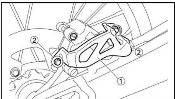 Technical diagram of a mechanical assembly with numbered components, likely illustrating a gear or linkage mechanism.