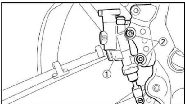 Technical diagram of a mechanical assembly with numbered components, likely for assembly or maintenance instructions.