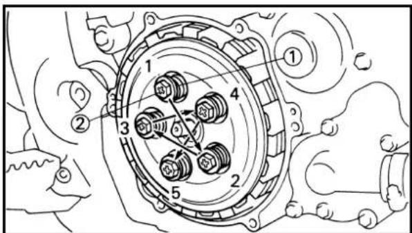 Technical diagram of a mechanical assembly with numbered components and directional arrows indicating motion or flow.