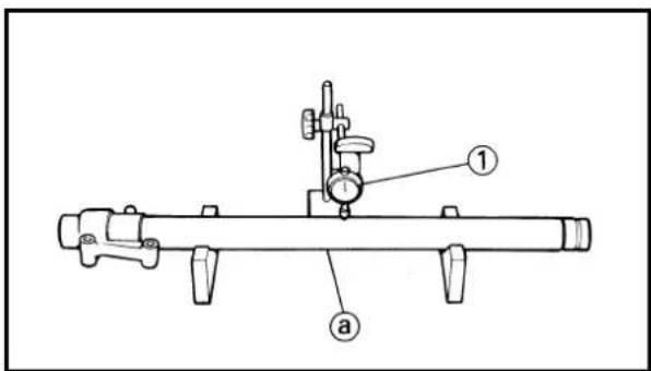 Technical diagram of a mechanical device with labeled parts ① and ②