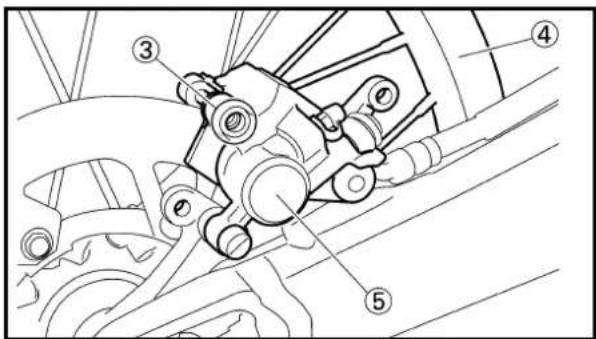 Technical diagram of a mechanical assembly with numbered components labeled ③, ④, and ⑤.