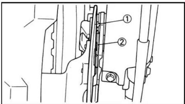 Technical diagram showing mechanical assembly with numbered components, likely a valve or connector assembly.