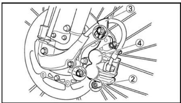 YAMAHA YZ250LC - ISPEZIONE E SOSTITUZIONE DELLE PASTIGLIE DEL FRENO ANTERIORE - 2