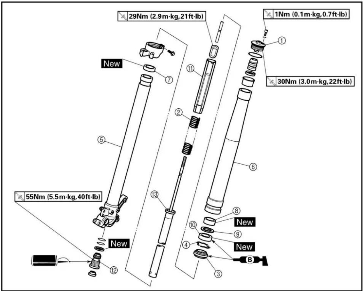 YAMAHA YZ426F - FRONT FORK DISASSEMBLY - 1