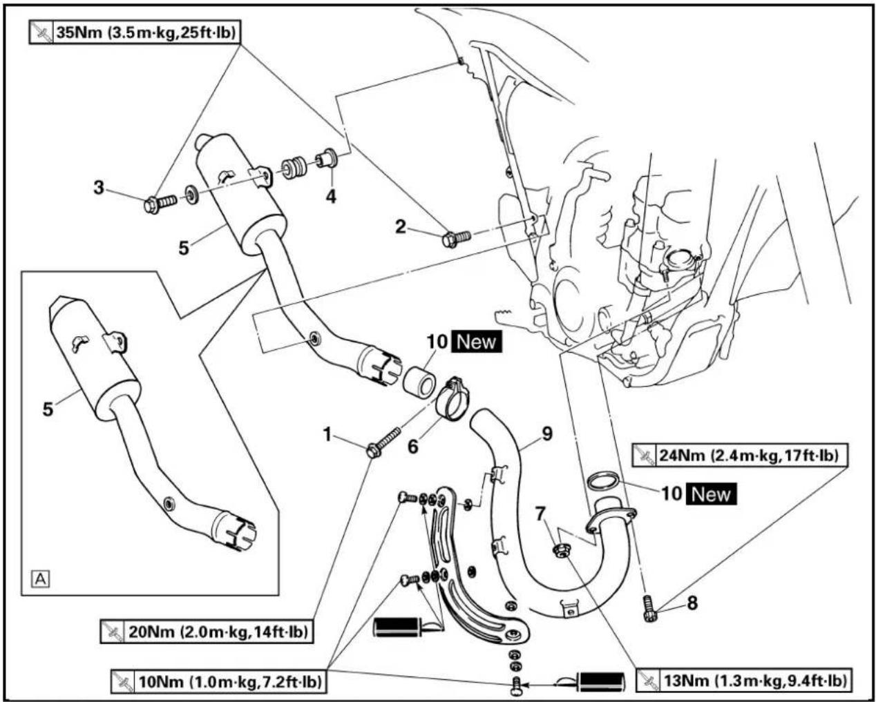 YAMAHA YZ426F - EXHAUST PIPE AND SILENCER - 2