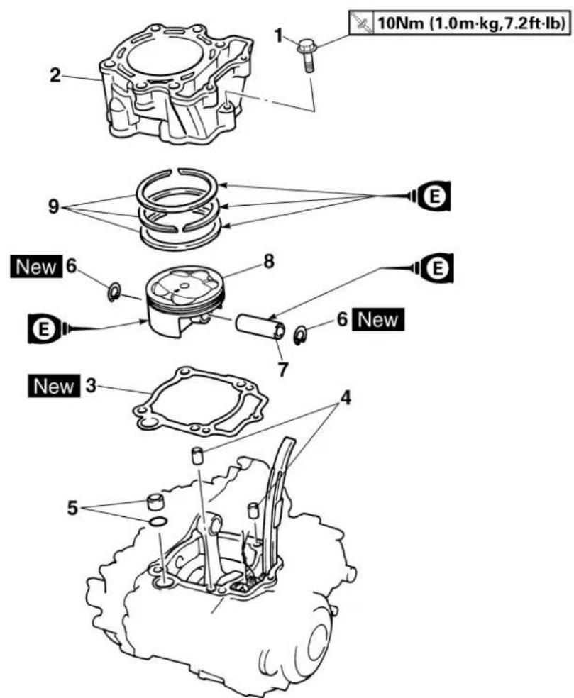 YAMAHA YZ426F - CYLINDER AND PISTON CYLINDER AND PISTON - 2