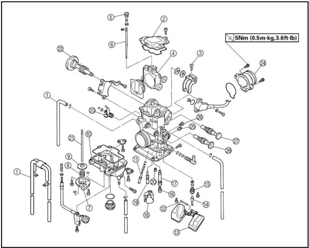 YAMAHA YZ426F - CARBURETOR DISASSEMBLY - 2