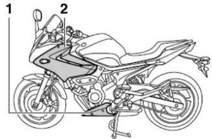 YAMAHA XJ6-S - Dépose et repose des caches et carénages - 1