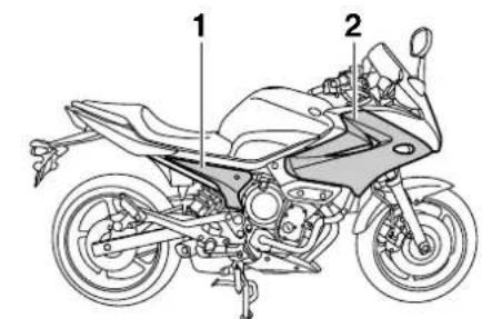 YAMAHA XJ6-S - Dépose et repose des caches et carénages - 2