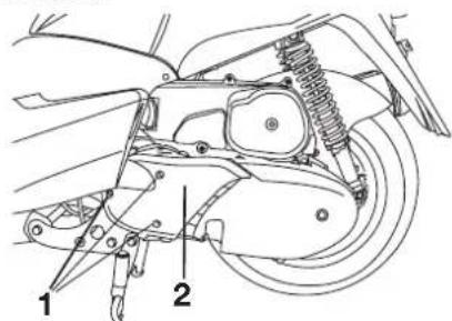 YAMAHA MAJESTY 125 - Cleaning the V-belt case air filter element - 1