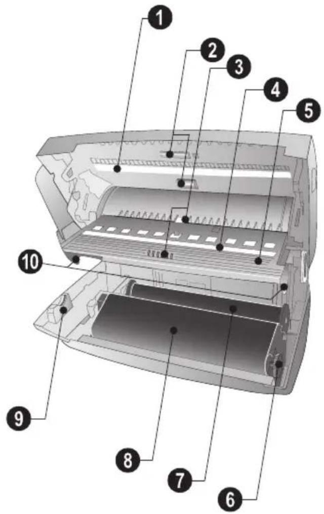 Exploded view diagram of an air conditioner with numbered parts for identification