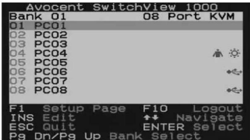 Avocent SwitchView 1000 - Accessing and using the OSD menus - 1