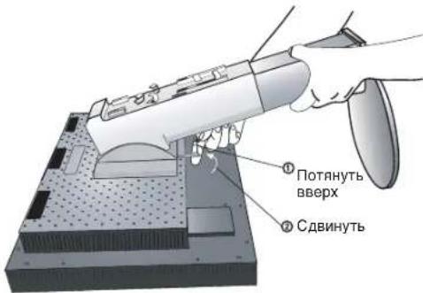 ① Потянуть вверх ② Сдвинуть