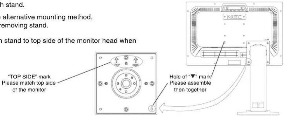 NEC MultiSync E231W - Remove Monitor Stand for Mounting - 3
