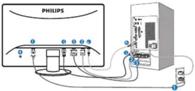 PHILIPS 273E3LSB E-line - Aansluiten van uw monitor - 1