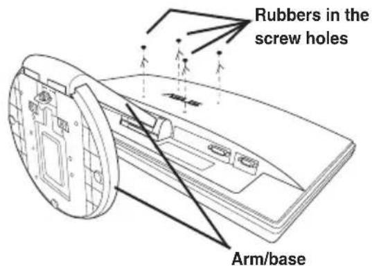 ASUS VE198S - Detaching the arm/base (for VESA wall mount) - 1