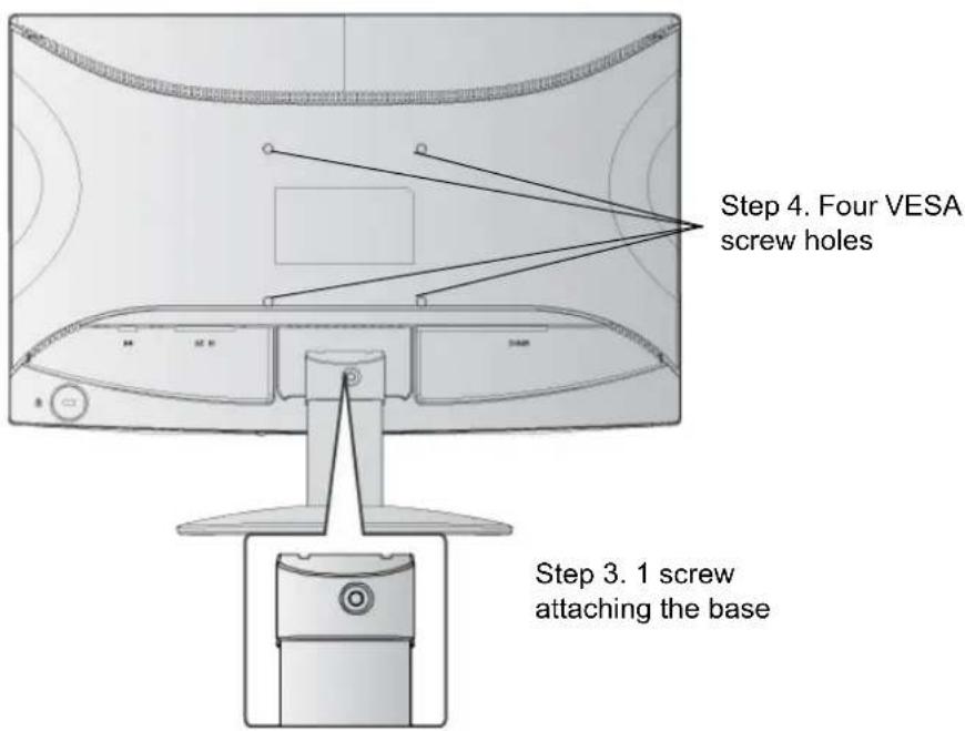 VIEWSONIC VA1938wa-LED - Wall Mounting (Optional) For use only with UL Listed Wall Mount Bracket - 1