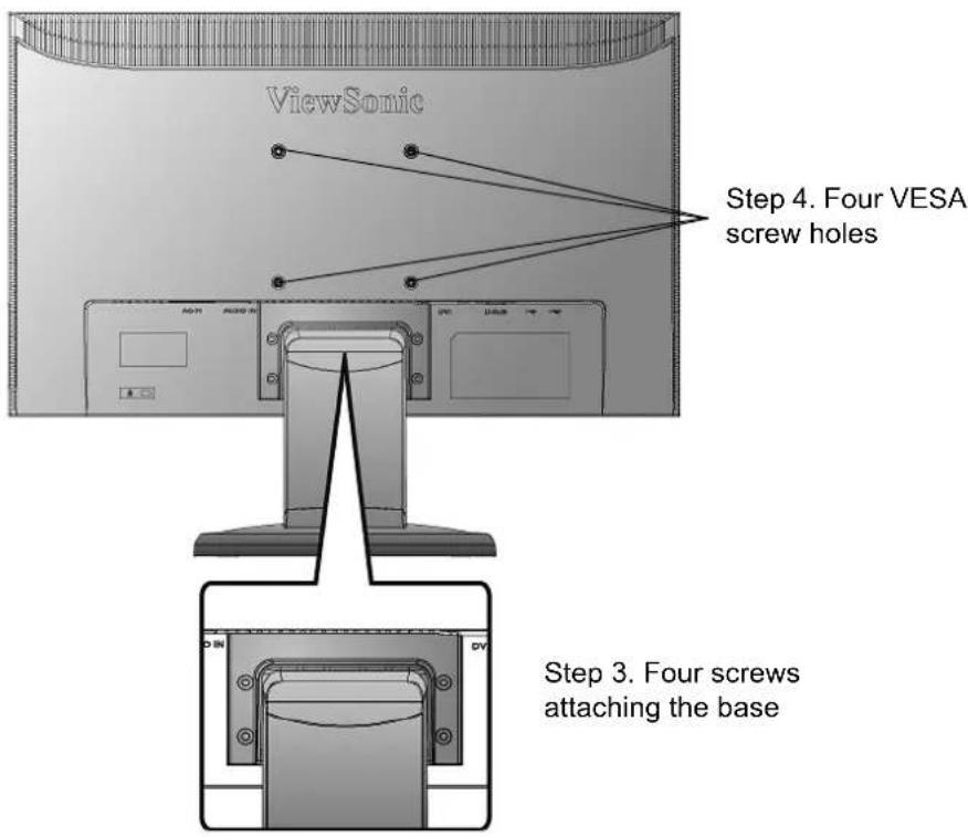 VIEWSONIC VG2228wm-LED - Wall Mounting (Optional) For use only with UL Listed Wall Mount Bracket - 1