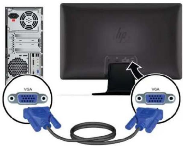 HP 2311gt - Connecting the VGA Video Cable (not provided) - 1