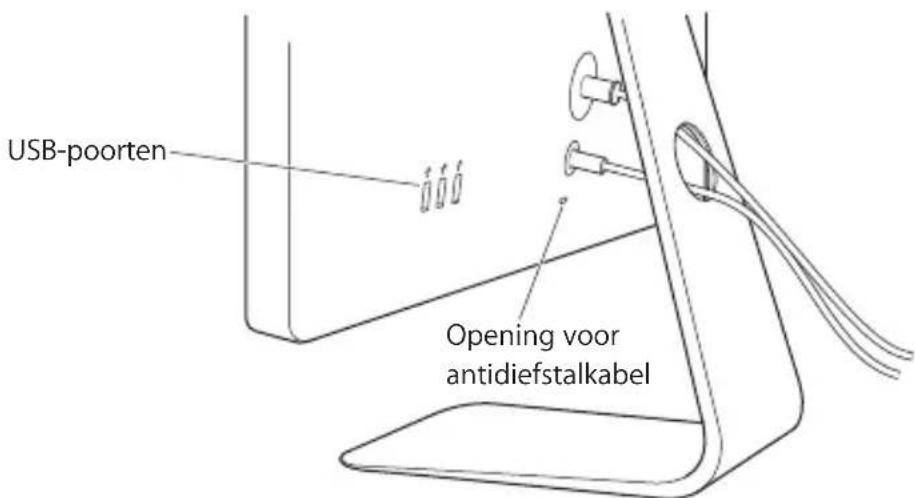 APPLE LED Cinema Display 27 - De USB-poorten en de opening voor een antidiefstalkabel gebruiken - 1