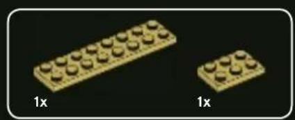 Two LEGO-shaped blocks with rounded tops, one labeled '1x' (no other text or symbols)