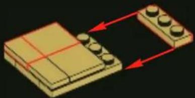 Illustration of two electronic components with red arrows indicating direction (no text or symbols)