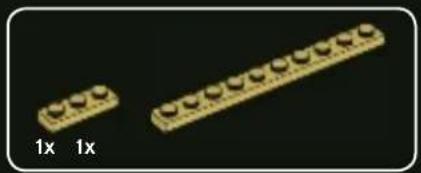 Two yellow LEGO brick blocks with rounded tops, one labeled '1x 1x' (no other text or symbols)