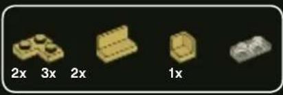 Four 3D-printed mechanical components labeled 2x, 3x, 2x, and 1x on a black background (no text or symbols on parts)
