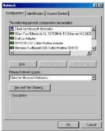 MOTOROLA SB4200 - Configuring TCP/IP in Windows 95, 98, or Me - 1