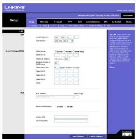 CISCO WRVS4400n - Server Settings (DHCP) - 1