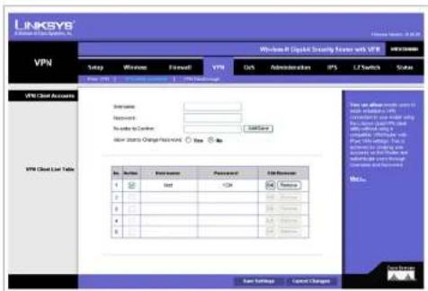 CISCO WRVS4400n - VPN Client Accounts - 1