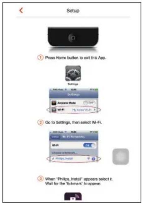 PHILIPS AW2000 - Option 1 : configuration de la connexion sans fil à un routeur autre que WPS par l'intermédiaire d'un appareil iOS - 4