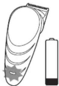 Illustration of a pair of hair cutters and a battery (no text or symbols)