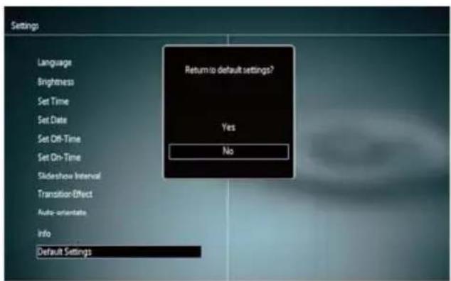 PHILIPS SPF4610 - Select [Default Settings], and then press OK. - 1