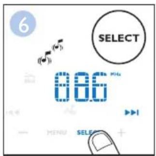 6 SELECT 0.86 VOL. MENU SELECT