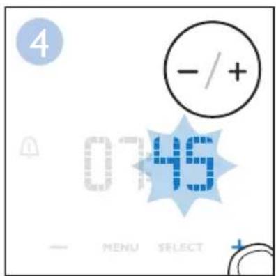 4 - / + 07:45 - MENU SELECT +